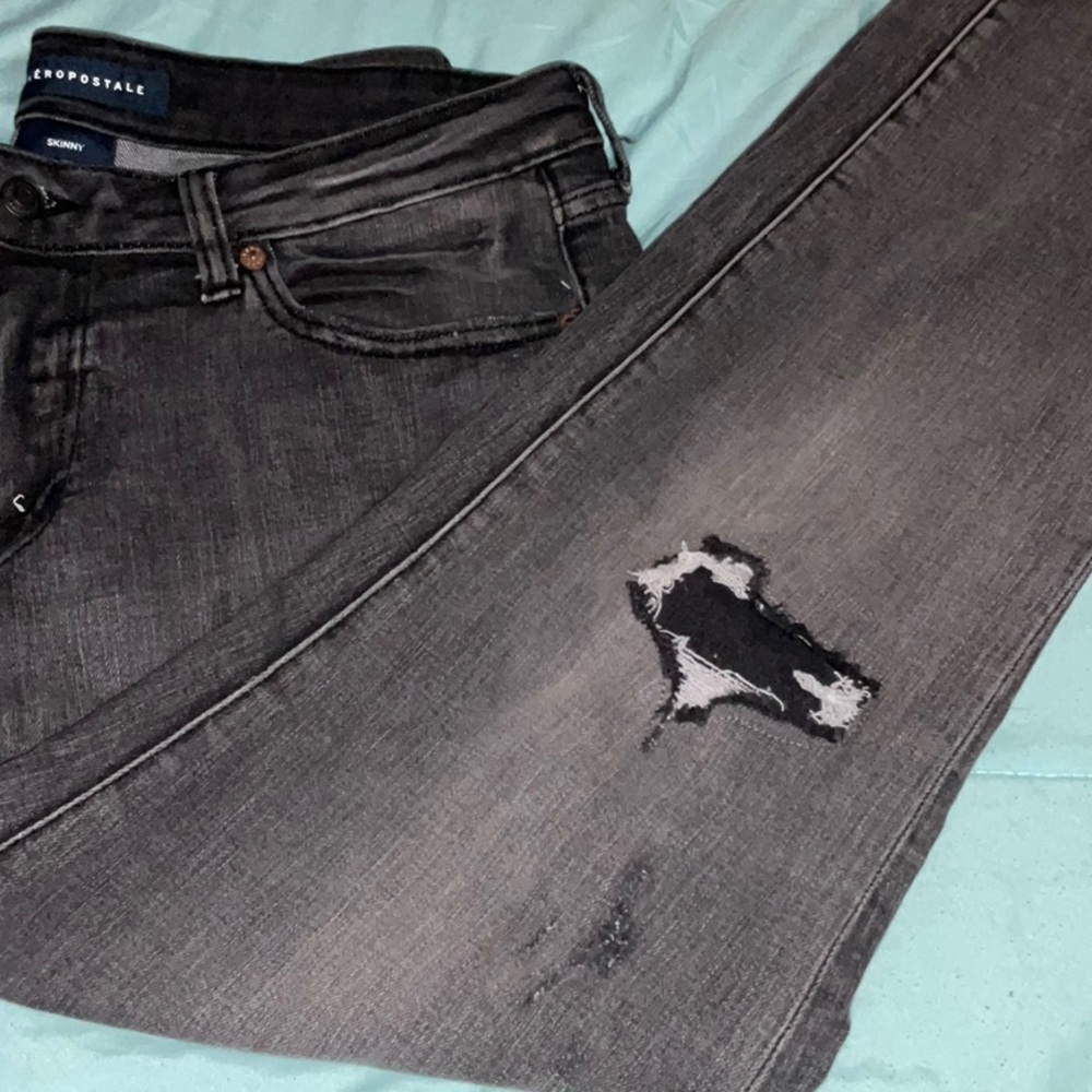 Ashy Gray and Black Jeans